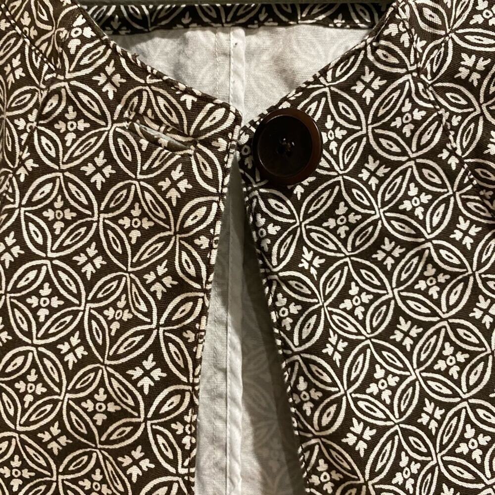 Talbots Brown Pattern One Button Blazer Sz 6p - image 5